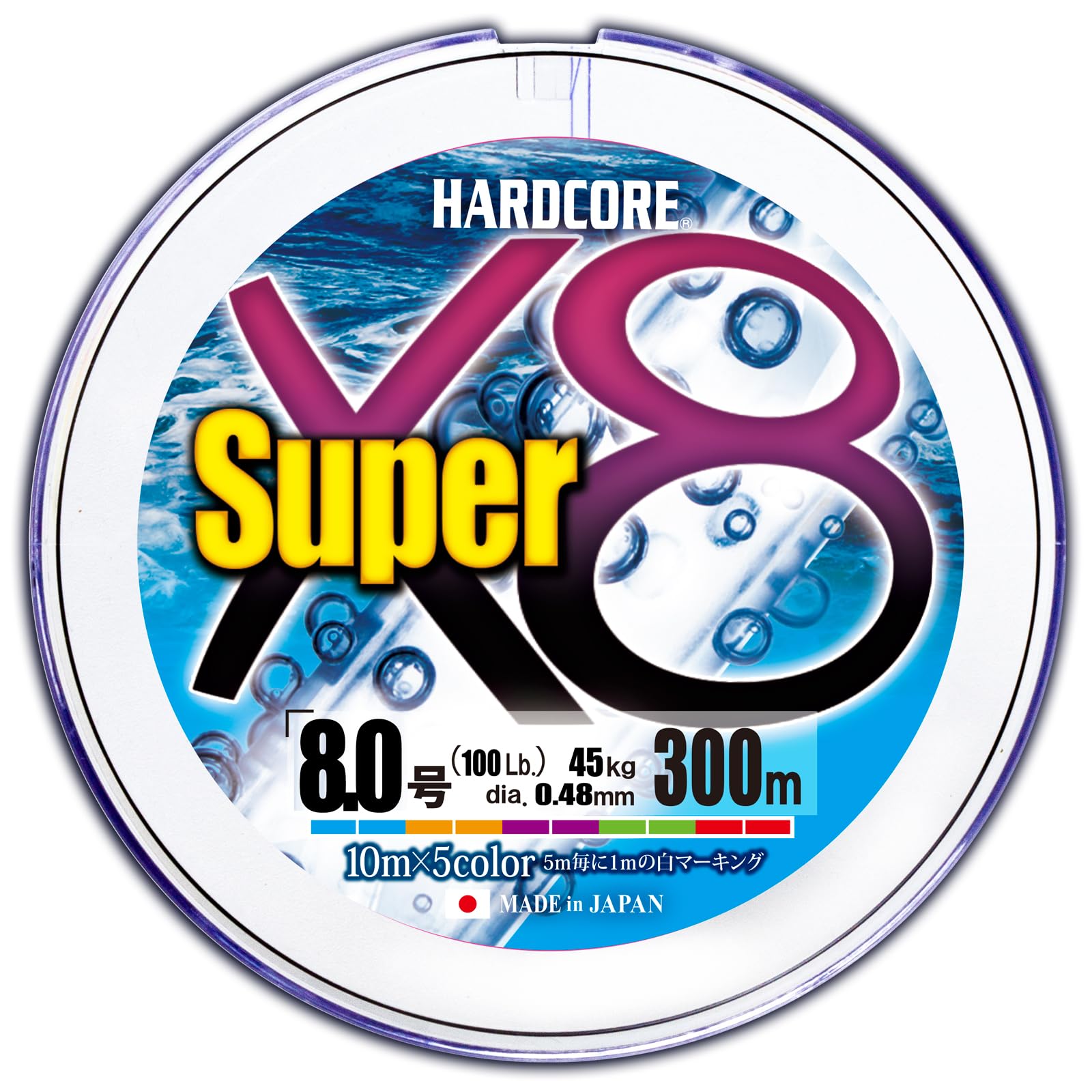 

DUEL PE Line Fishing Line HARDCORE Super X8 Fishing High High 300m 5 Colors (Duel) [Fishing Line, Tackle, Strength, Sensitivity] 8.0 H4331-5C
