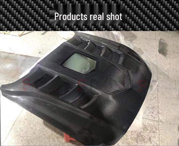 Ford Mustang Carbon Fiber Transparent Engine Hood Body Kit