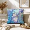 Anime MMIKU Various Sizes Square Pillow Case for Sofa Living Room Home Office Decor Protective Cover