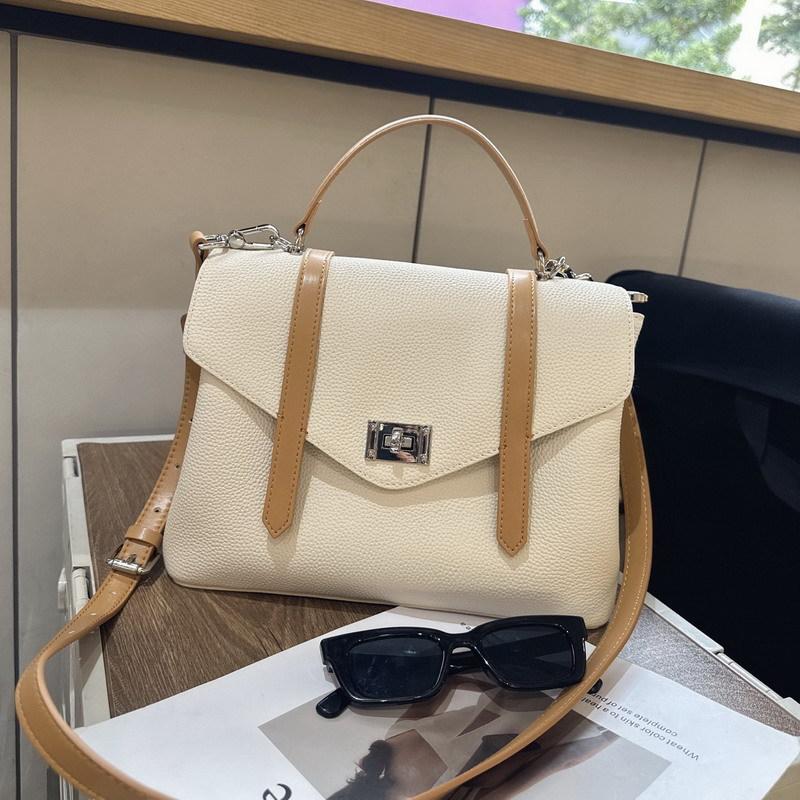 New cowhide leather tote bag small square bag high-end portable shoulder messenger bag women's bag