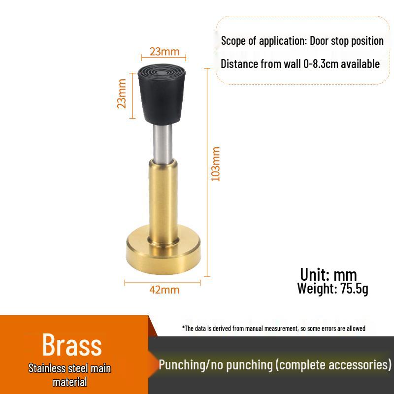 Hydraulischer Türstopper: Edelstahl Gummi Antikollisionspuffer mit Teleskopgriff und Schlossschutz