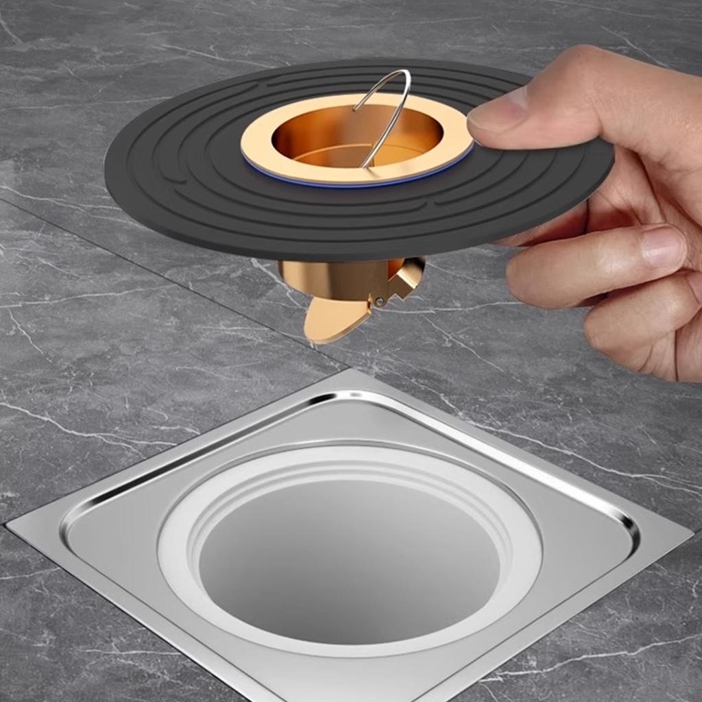 Adjustable Copper Core Drain Cover, Anti Odor Bathroom Kitchen Sink, 32-100mm Fit, Golden