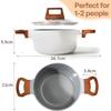 Nonstick Stock Pot Induction Soup Cooking Pot with Lid 2.6L Granite Casserole Stews Soup Pot Pasta Spaghetti Cooking Pot
