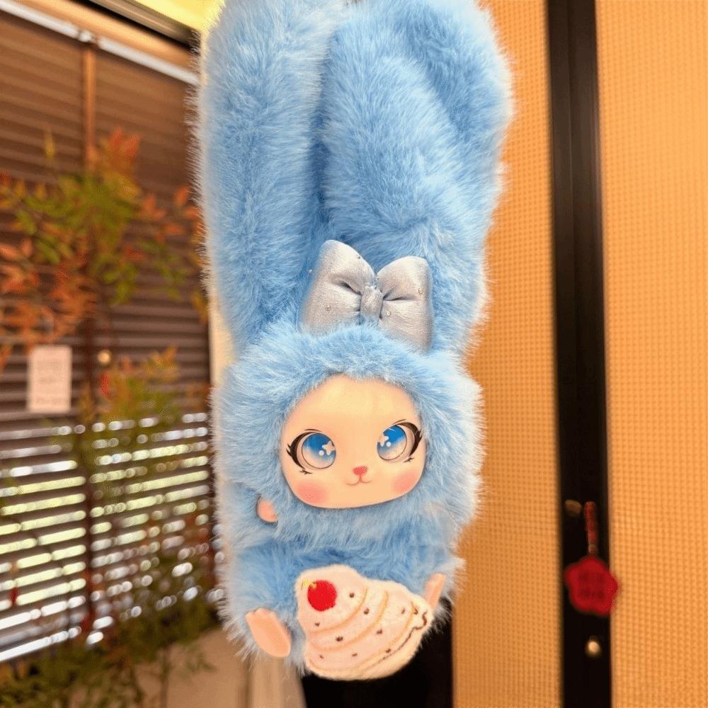 Big Ear Rabbit Plush Keychain Ornaments Car Key Ring Cute Bunny Doll Pendant Gift For Girls