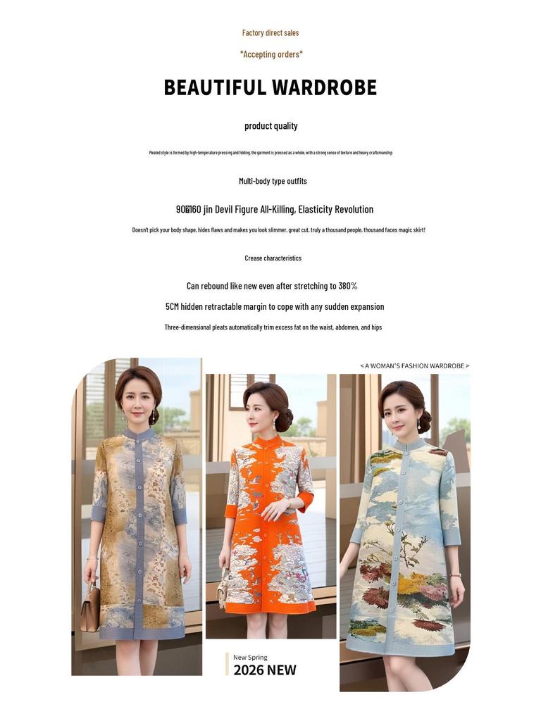 Frühlingshaftes Blumen-Faltenkleid - Elegant in Übergröße für Frauen mittleren Alters