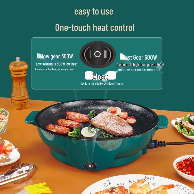 110V Mini Non-Stick Electric Baking Pan & Frying Pot: Multifunctional Home Oven & BBQ Stove