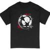 Abstract Star Circle Grunge Print T-Shirt, Artistic Black and Red Tee, Unisex#26