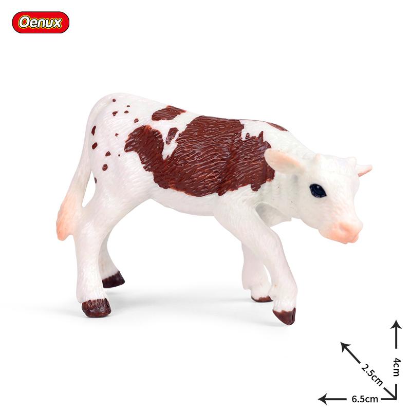 Oenux Simulation Cute Farm Animals Milk Cow Cattle Calf Angus Bull OX Buffalo Model Action Figures Educational Cute Toy Kid Gift