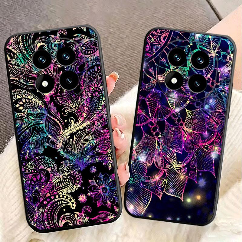 Mandala Sunflower Dreamy Style Soft Phone Case for Xiaomi Redmi Note 12 13 14 15 Pro Plus 11 12S 11S 11T 10 4G Black Cover Back