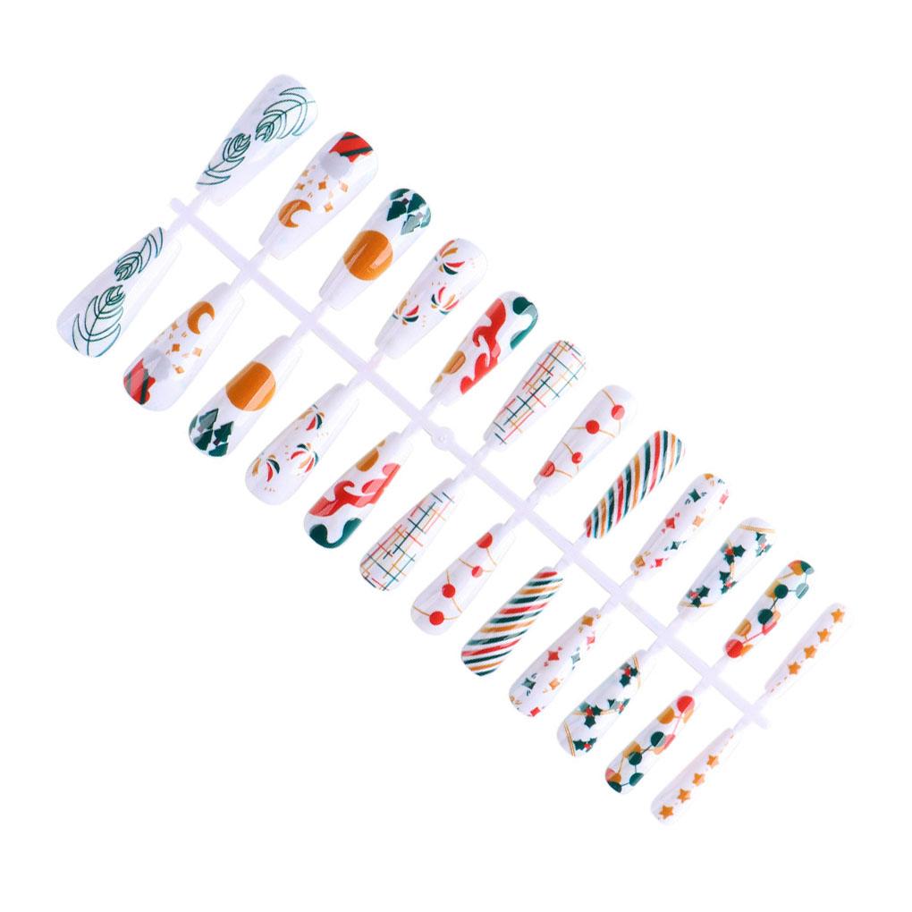 

24X нігті святкові приналежності різдвяний декор нігтів кінчик операція двосторонній клей знімний фестиваль аксесуари type 2