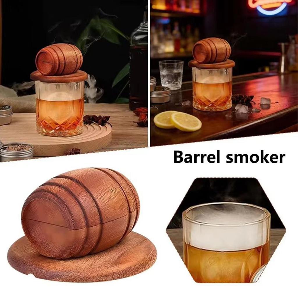 Wooden Whiskey Smoker Infuser Cocktail Smokings Bar Tool Kit Premium Spirits Infuser Perfect Birthday Gift For Family Friends
