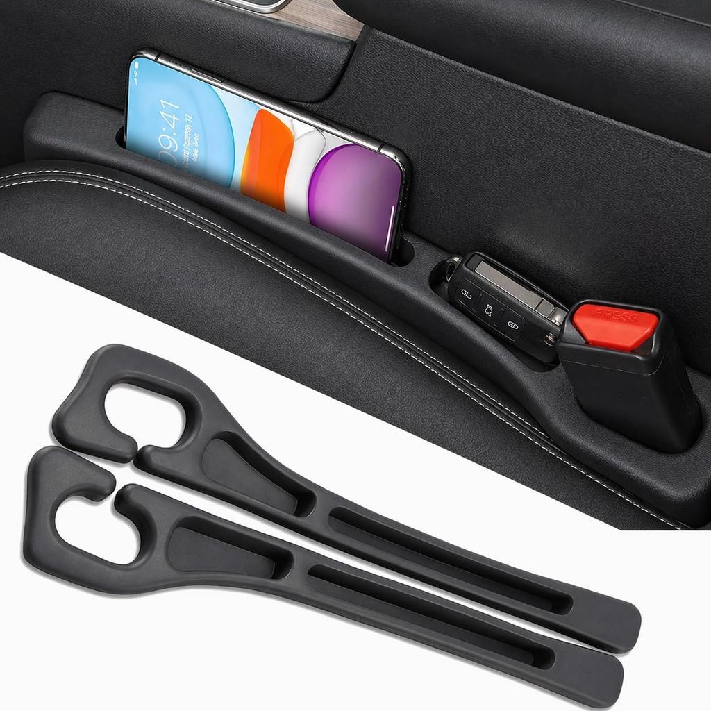 2PCS Car Seat Gap Filler and Organizer, Universal Console Catcher Fill The Gap Between Seat and Console, Anti-Drop Organizer | Suitable for Most Car