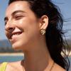 Youthway Mixed Color Spiral Stud Earrings For Women Minimalist 18K Gold PVD Plated Stainless Steel Earrings Fashion Jewelry Gift