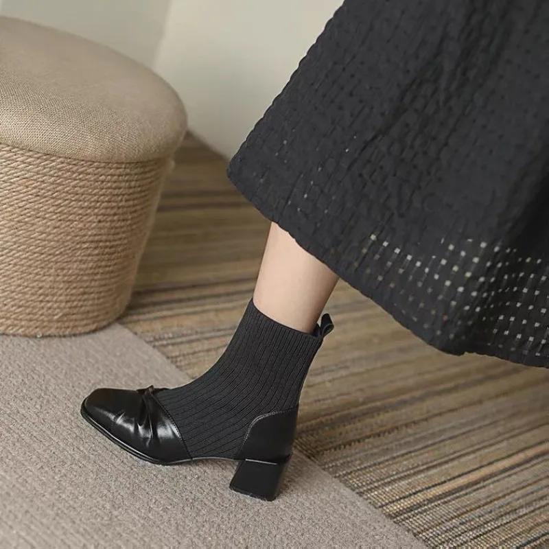 Fashion Autumn Ankle Boots for Women Winter 2024 Elastic Woman Short Shoes Hot High Quality Chic and Elegant Fashion New In Sale Booties