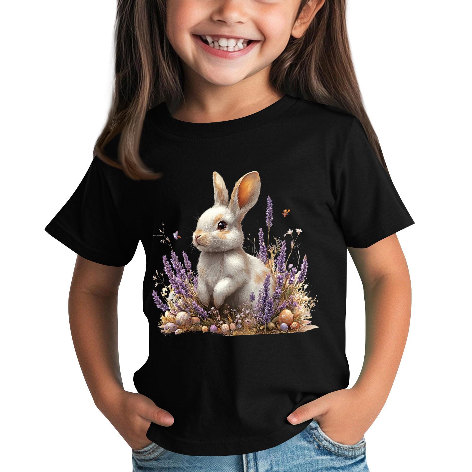 

Children s Short Sleeve Neck T-Shirt Animal Print Daily Casual Top 110 чёрный