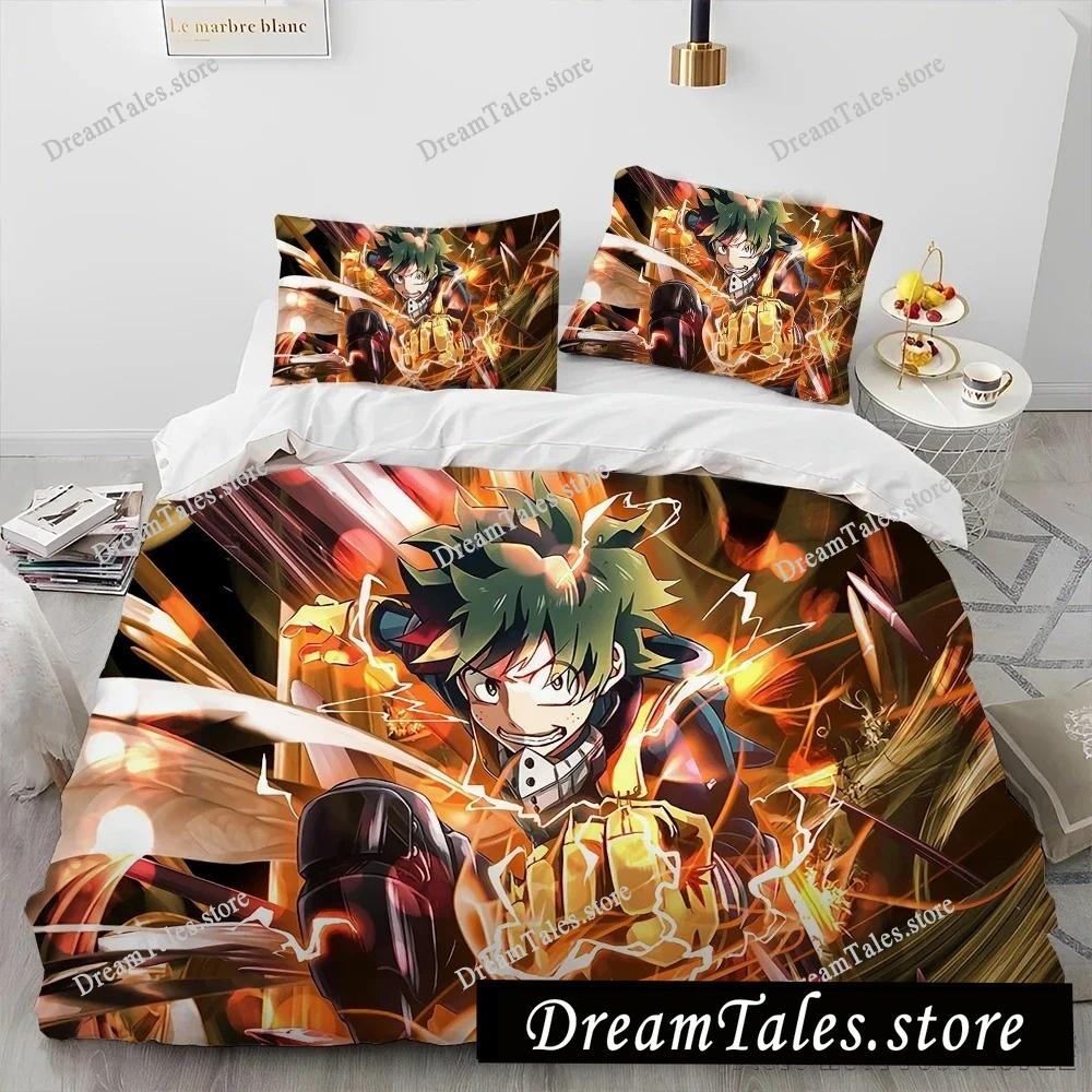 My Hero A-Academia Anime Cartoon Bettbezug-Set HD Deckenbezug für Kinder Bettwäsche-Sets Bettwäsche Schlafzimmer Dekor Luxuriöses Geschenk