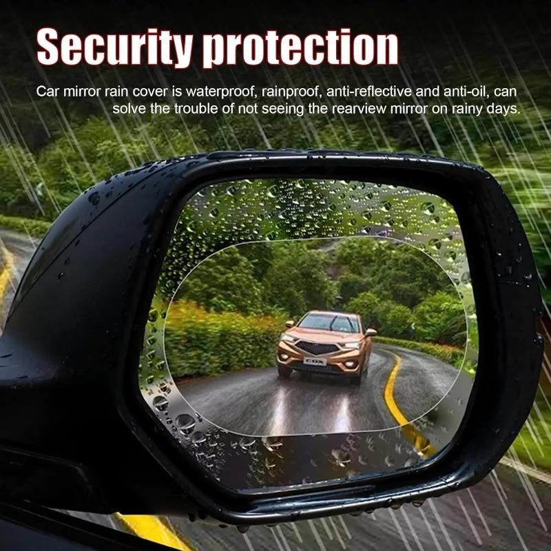 Professional Rearview Mirror Rain Protection Film Set Anti Fog Waterproof for Car Truck Window Glass Safe Driving Rainy