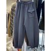2025 Winter Women's European Loose Wide-Leg Thickened Plus Velvet Harem Sweatpants