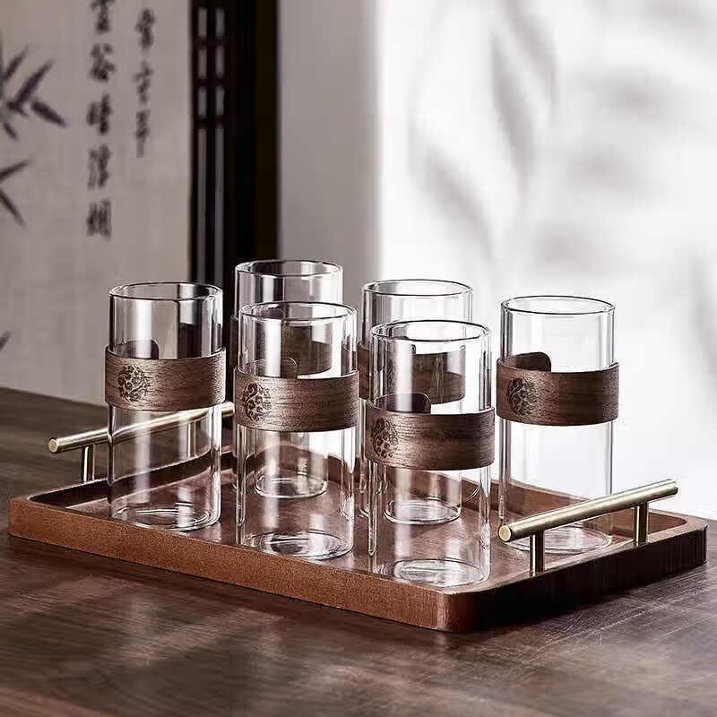 Green Apple High Borosilicate Anti-Scald Glass Cups (Set of 6)