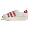 Originals Puffylette Fabric Synthetic Leather Round Toe Slip-On Warm Waterproof Low-Top Casual Shoes Unisex Casual Shoes White Red ID6141