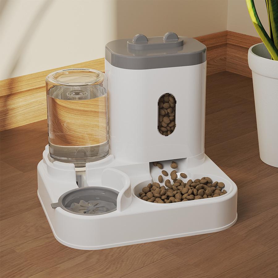 Automatic Dual Pet Bowl: Integrated Food & Water Feeder for Cats and Dogs