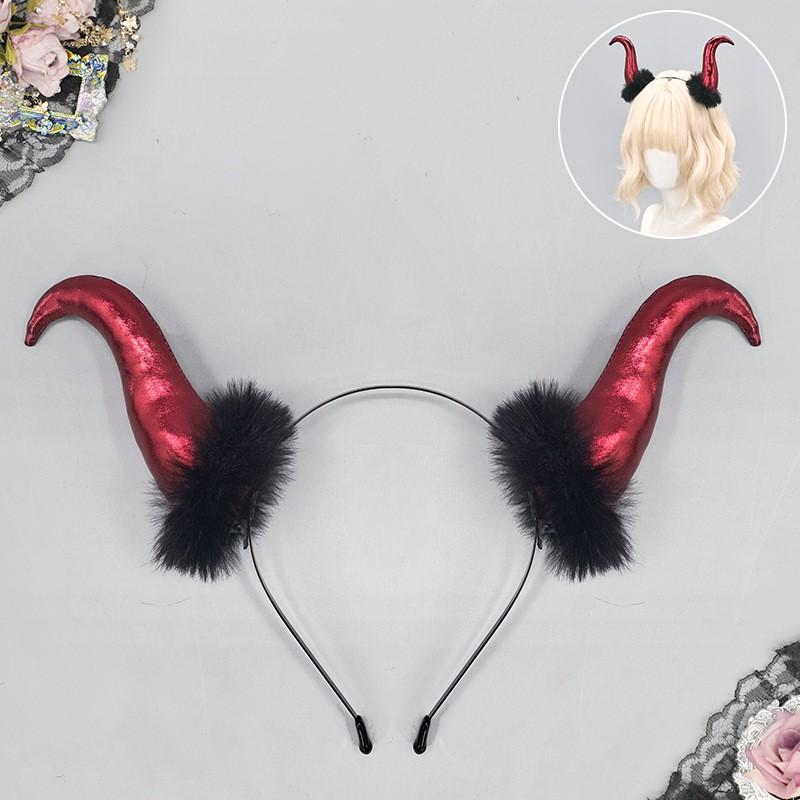 Halloween Demon Horn Headband Cosplay Accessory Goat Horns Costume Party Sweet Gothic Style