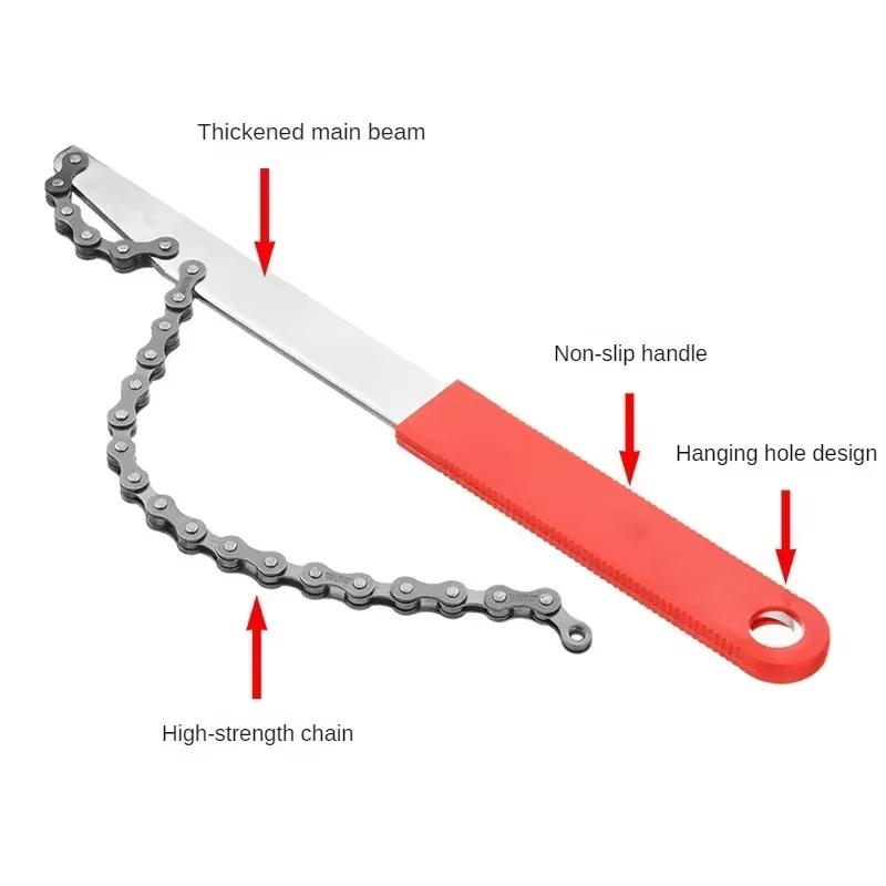 Bike Flywheel Removal Tool Kit With Cassette Wrench 12 Teeth MTB Cassette Sprocket Removal Wrench Portable Bicycle Repair Tools