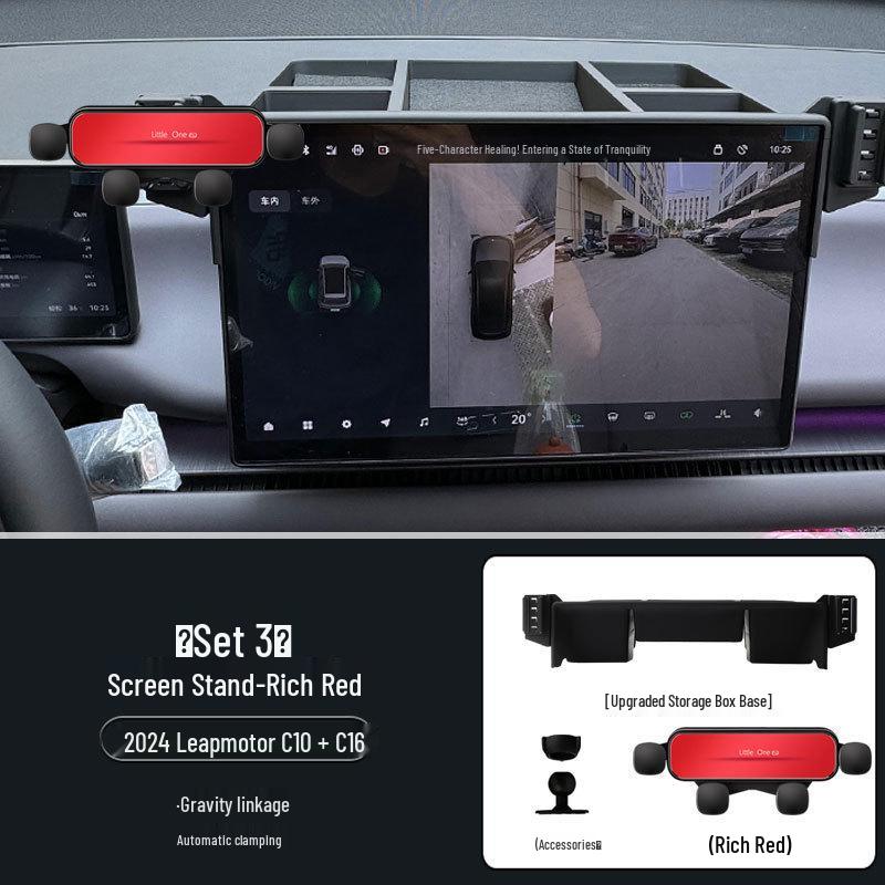 Screen Phone Holder with Storage for 2024 Leapmotor C10/C16