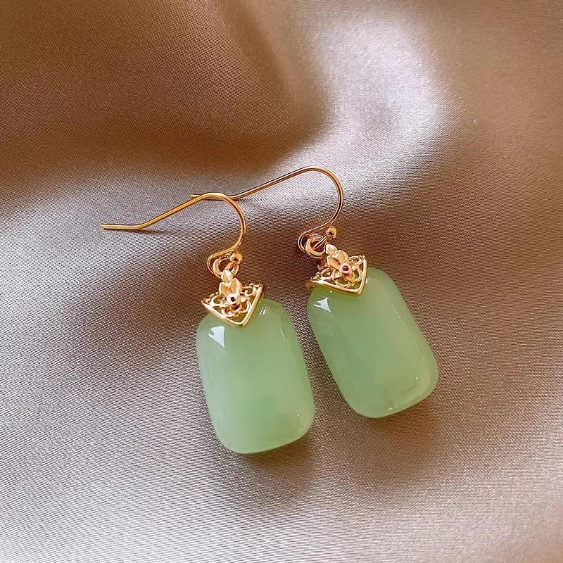 Female Niche Temperament Chinese Style Square Earrings