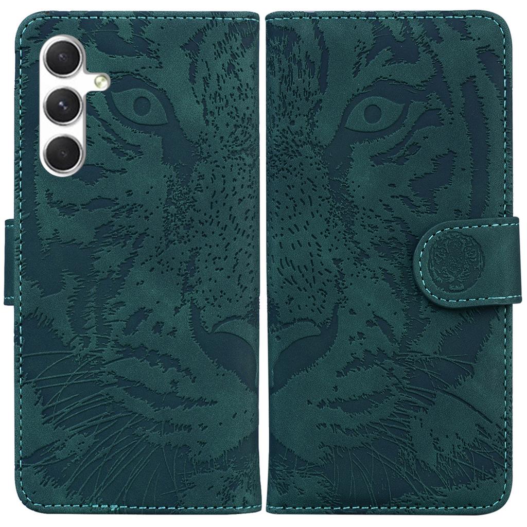 For Samsung Galaxy S25 Case Tiger Imprint Leather Wallet Phone Cover