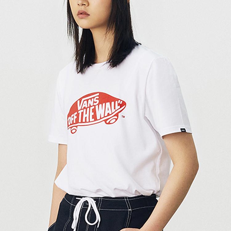 Vans Off The Wall Classic Print Casual Sports American Vintage Short Sleeve T-Shirt Unisex Tops White VN0A4MM7KSF1