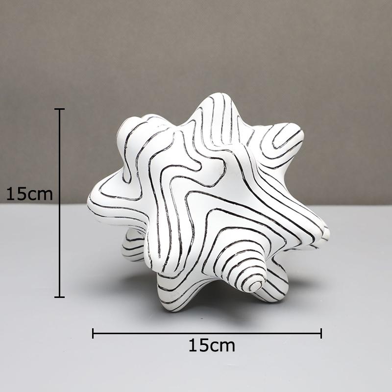 

Creative Crafts Decorative Golden Plate White Ripple Spike Ball Ornaments Desk Decoration Artwork Sculpture Room Aesthetic Decor