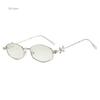 Diamonds Eyeglasses Women Y2K Bling Rhinestone Oval Shades Clear Glasses Frames Metal Silver Fashion Retro Diamond Frame Eyewear
