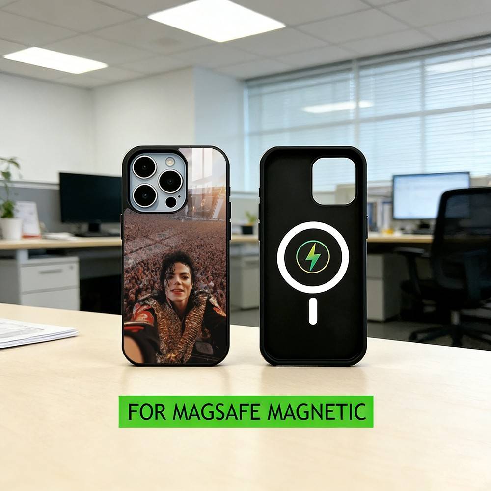 M-Michael Jackson Singer Phone Case For iPhone17,16,15,14,13,12,11 Plus,Pro Magnetic with Magsafe Wireless Charging