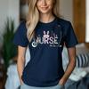 Nurse Bunny Ears Graphic Unisex T-Shirt and Kids Tshirt | Trendy Easter Apparel for Medical Professionals