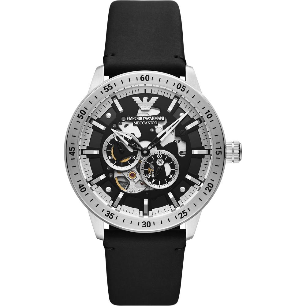 Emporio Armani Mario Black Leather Men s Automatic AR60051 чёрный