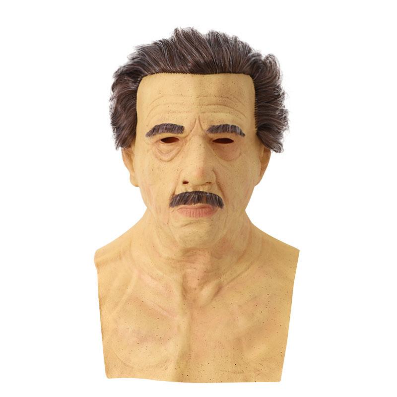 Hot Sale Realistic Latest Halloween Full Head Bareheaded Old Man Latex Headgear Cosplay Head Silicone Party Masks