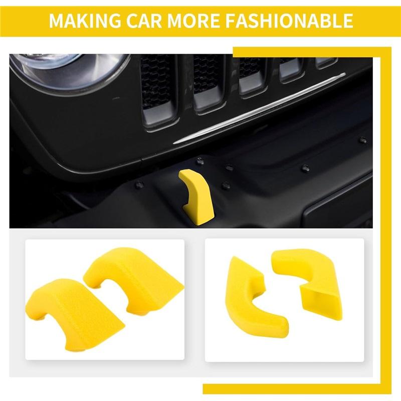2Pcs Tow Hook Cover Protector Sleeve for Jeep Wrangler JK JL JT 07-23 Front Bumper Buffer Block