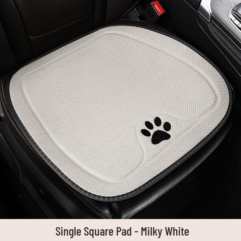 Beaver Cartoon Cotton Linen Car Seat Cushion for Hyundai Festa, Elantra, Tucson - All-Season Use.