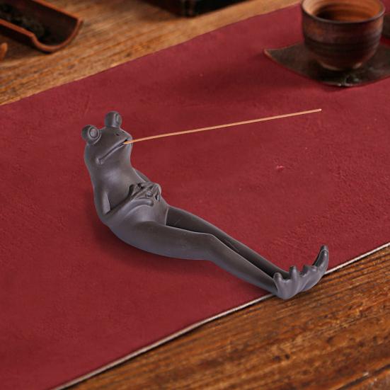 Räuchergefäß, Zen-Rauch, Keramik-Stil, Tierform, langsamer Frosch-förmiger Räucherstäbchenhalter, Heimdekoration für den Alltag