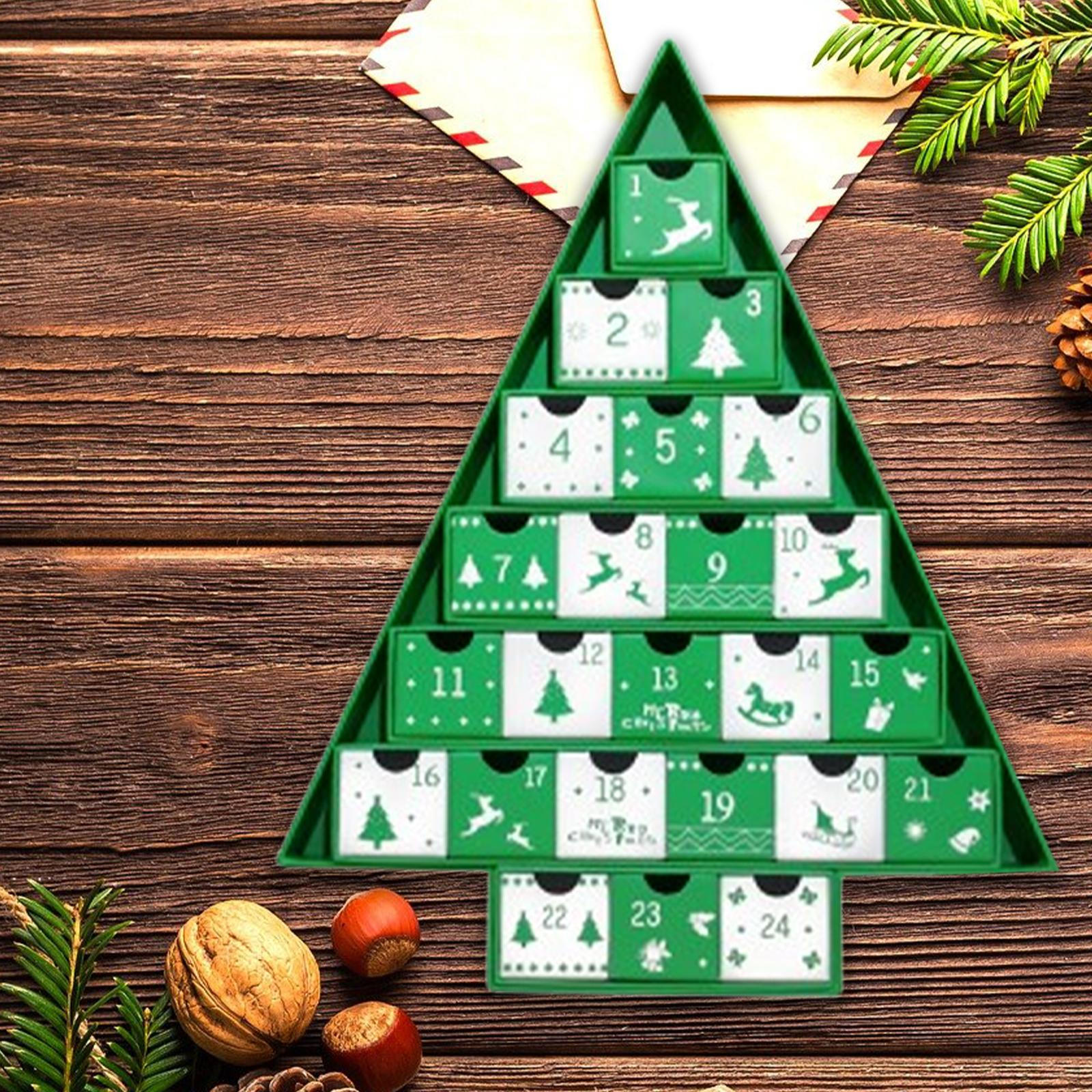 

Рождественский Адвент Календарь Коробки 24 Дня DIY Ящики Для Хранения Подарок На Вечеринку зелёный