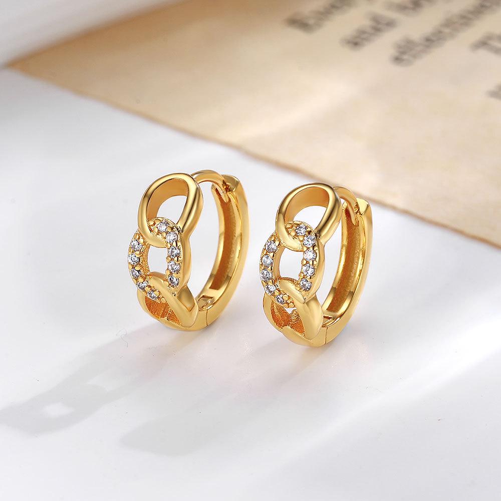 Elegant Hollow Chain Design Ear Cuffs – Popular European and American Style Personalized Earrings