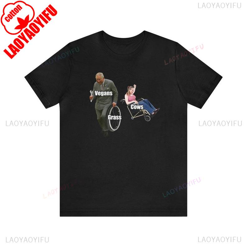Vegans Unisex TShirt YK Funny Meme Weirdcore Clothing Oddly Specific Ironic Tops Summer Fashion Casual Comfort Soft Cotton Tee