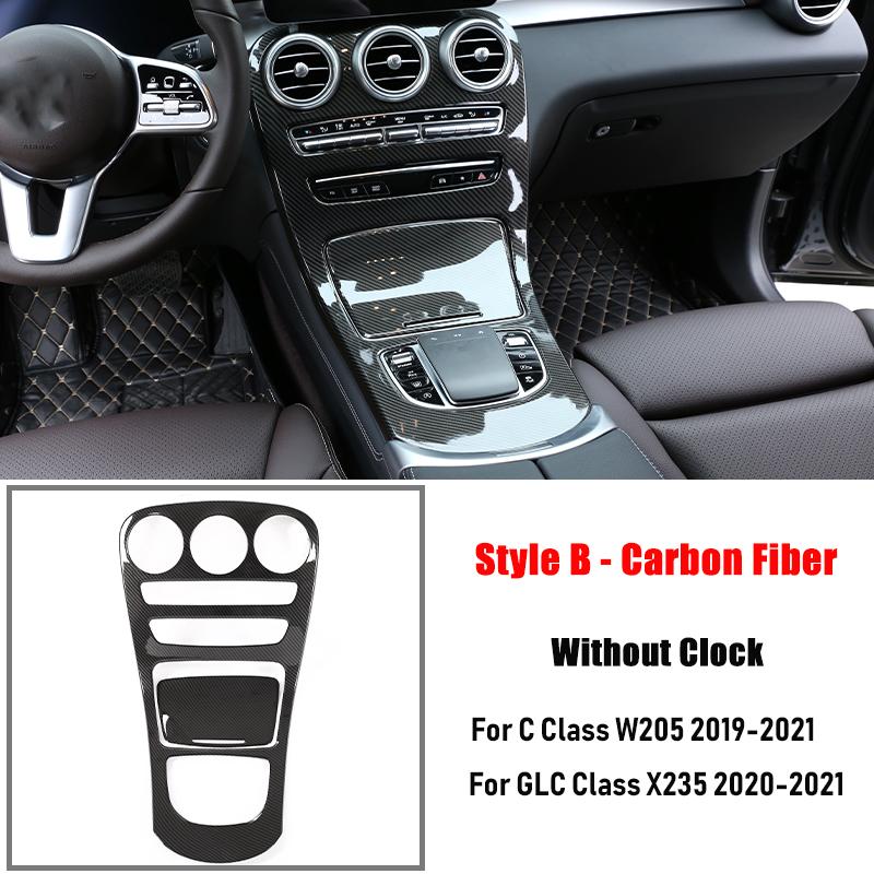 ABS Car Center Console Gear Shift Panel Cover Trim Sticker For Mercedes Benz C GLC Class W205 X235 2015-2021 Auto Accessories