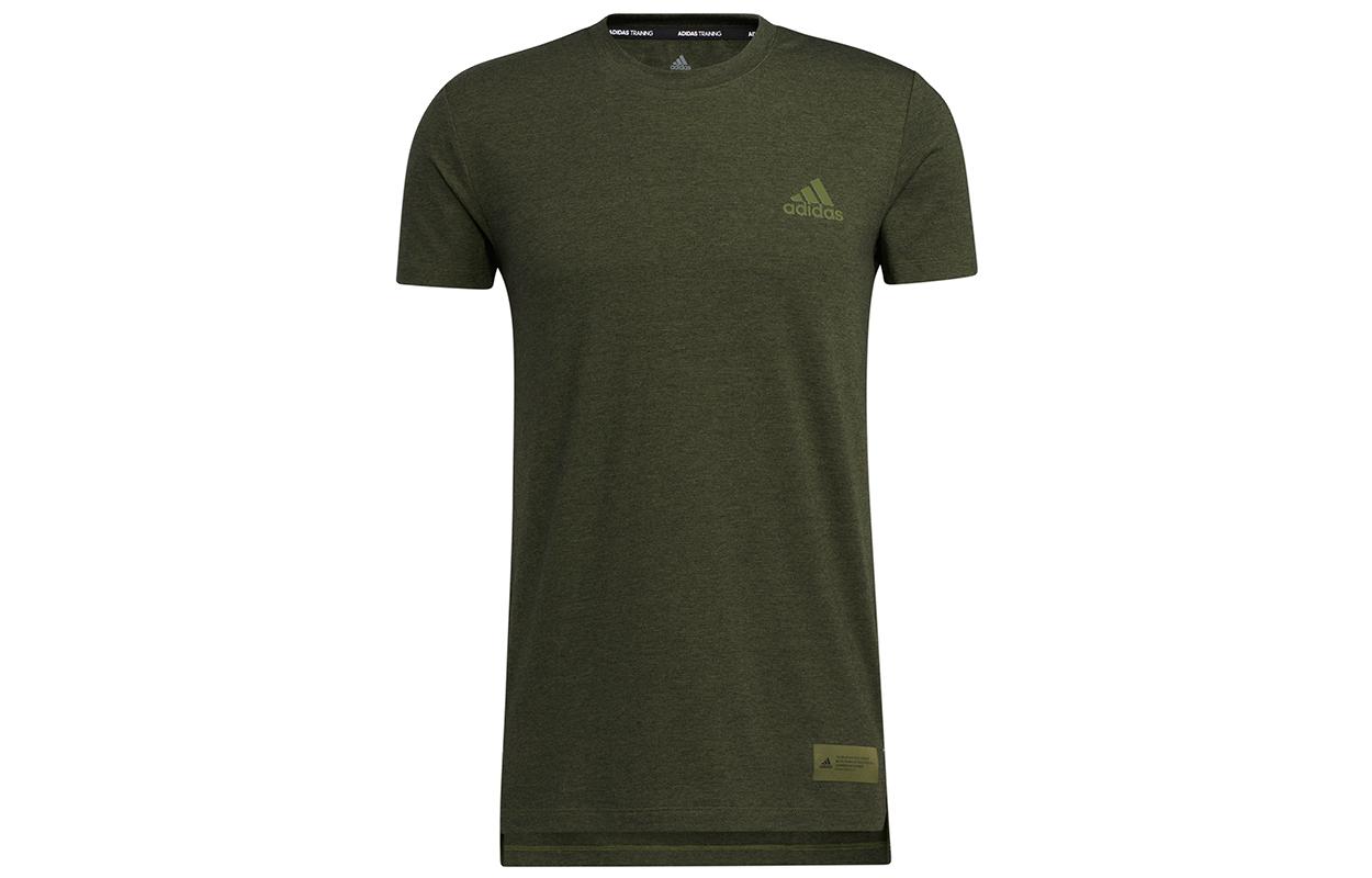 

Adidas T Shirts Men s Green Crew Neck Moderate Straight Fit GM0628 S