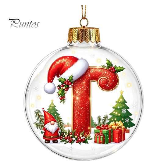 Winter Holiday Party Supplies 26?Letter Acrylic Christmas Ball Ornament, 3D Crystal Style Alphabet Decorative Ornaments for Fireplace Hanging