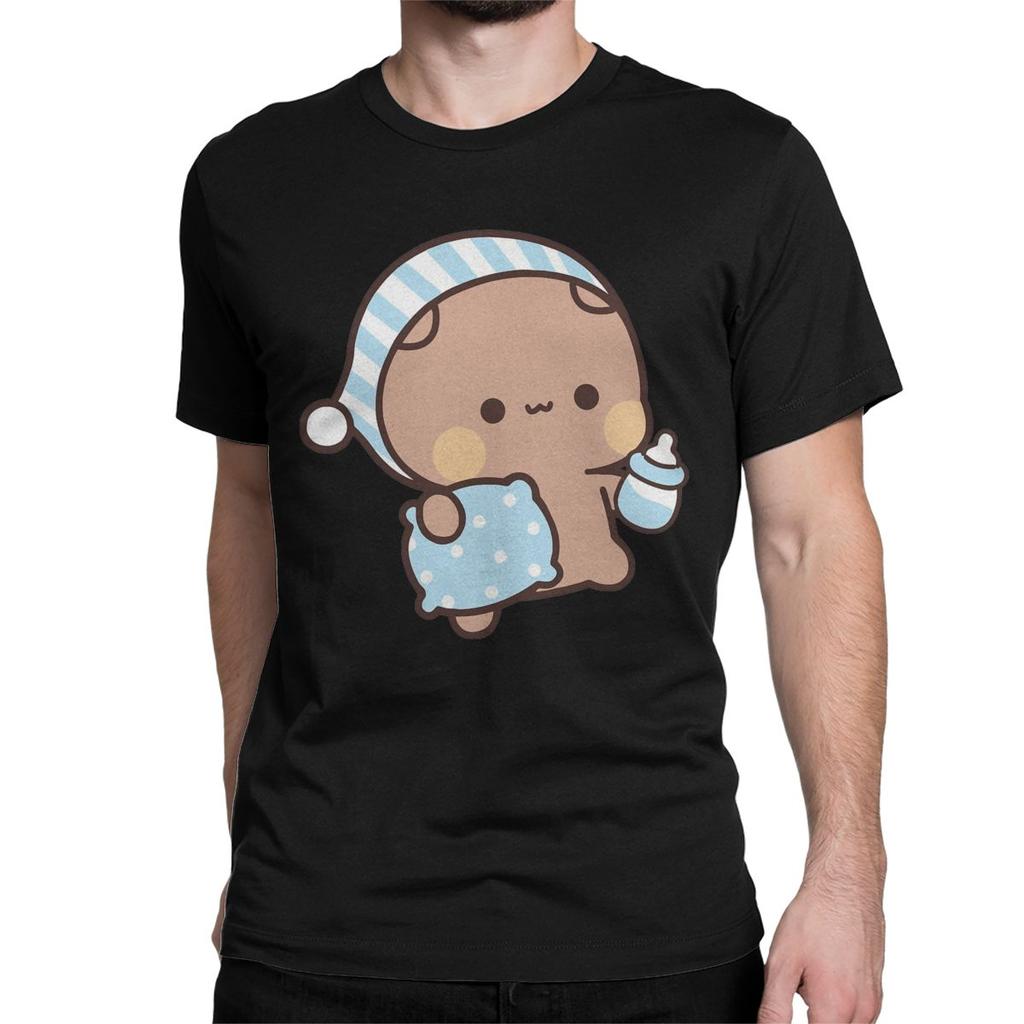 Bubu Dudu Sleep T Shirts Men Women's Cotton Fun T-Shirt Round Collar Panda Bear Tees Short Sleeve Clothes New Arrival