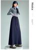 Women's Grey High-Waisted Drawstring Sports Skirt: 2025 Autumn/Winter Casual Loose Straight-Leg Half-Length.