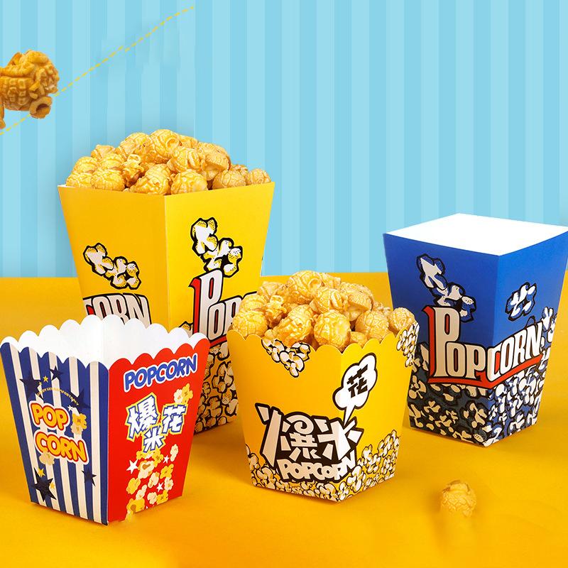Disposable Popcorn Buckets Container Holder Paper Cup Popcorn Boxes Packaging Box For Theme Birthday Party Decoration