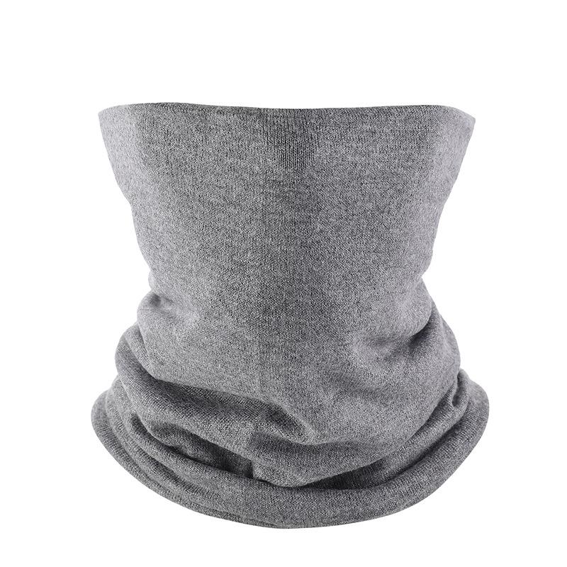 Solid color pullover scarf double mask women's fashion fake turtleneck single circle knitted autumn and winter warm neck cover men